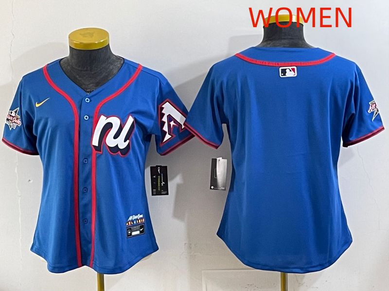 Women 2025 Arizona Diamondback Blank Blue All star Nike MLB Jersey style 01->women mlb jersey->Women Jersey